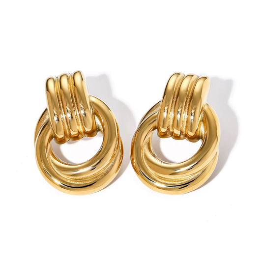 Chunky Circle Twisted Earrings