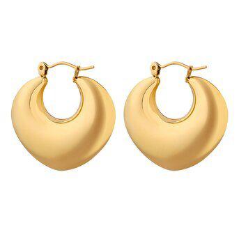 Golden Crescent Hoop Earrings